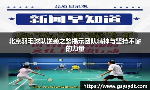 北京羽毛球队逆袭之路揭示团队精神与坚持不懈的力量