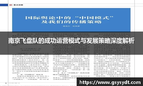 南京飞盘队的成功运营模式与发展策略深度解析